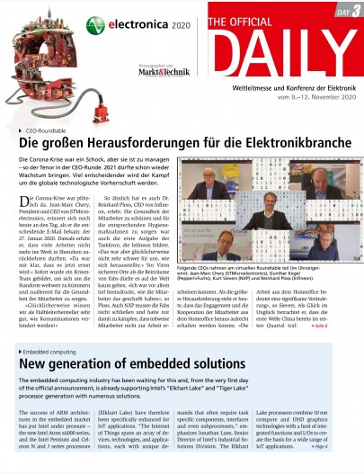 Tageszeitung electronica 2020 Tag 3 Digital 
